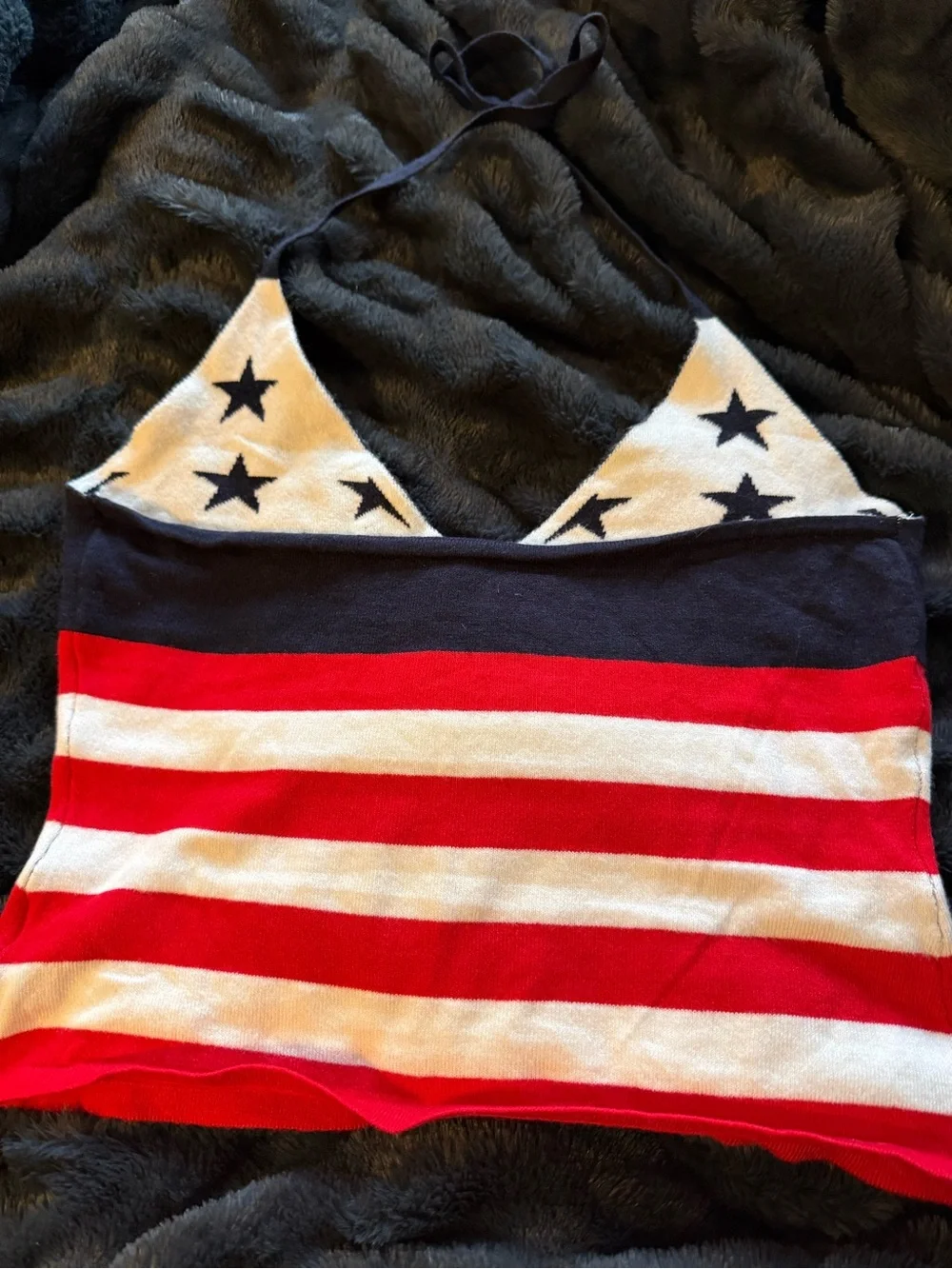 Women’s Stars & Stripes Halter Top - Red, White & Blue - Picture 4 of 5